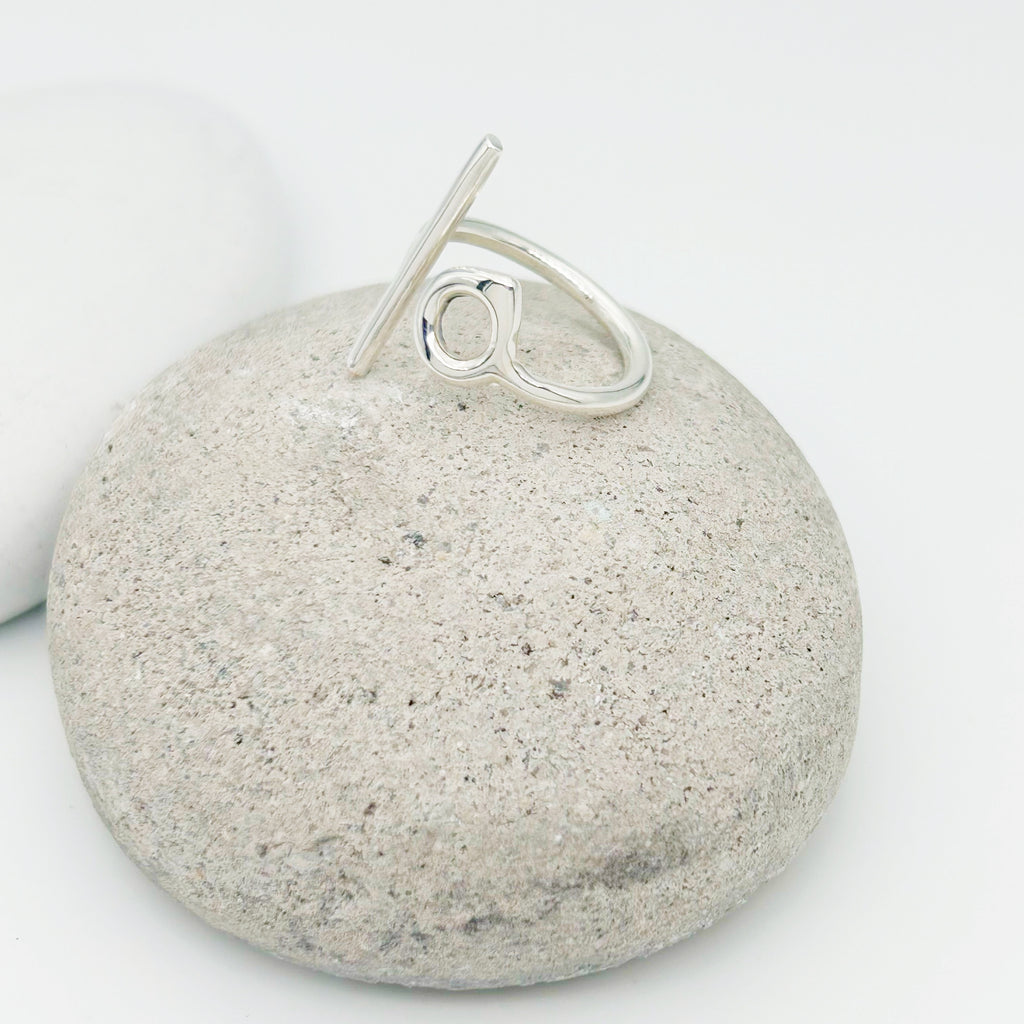 Anillo Gota y Raya Plata de Ley