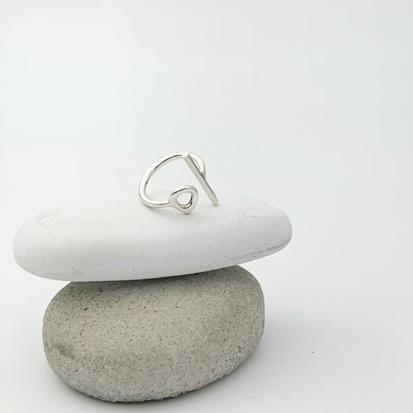 Anillo Gota y Raya Plata de Ley