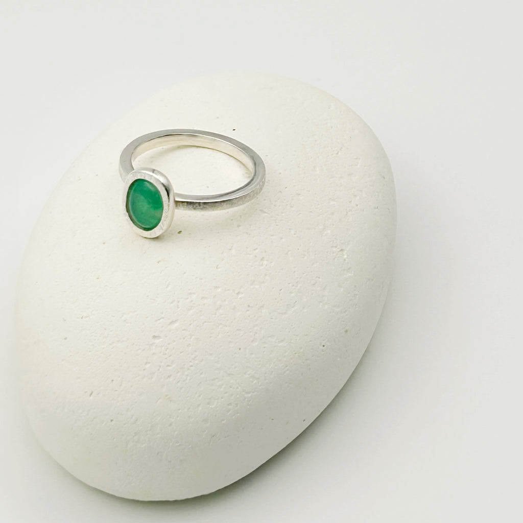 Anillo esmeralda Plata de Ley