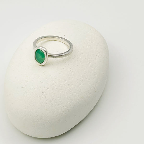 Anillo esmeralda Plata de Ley